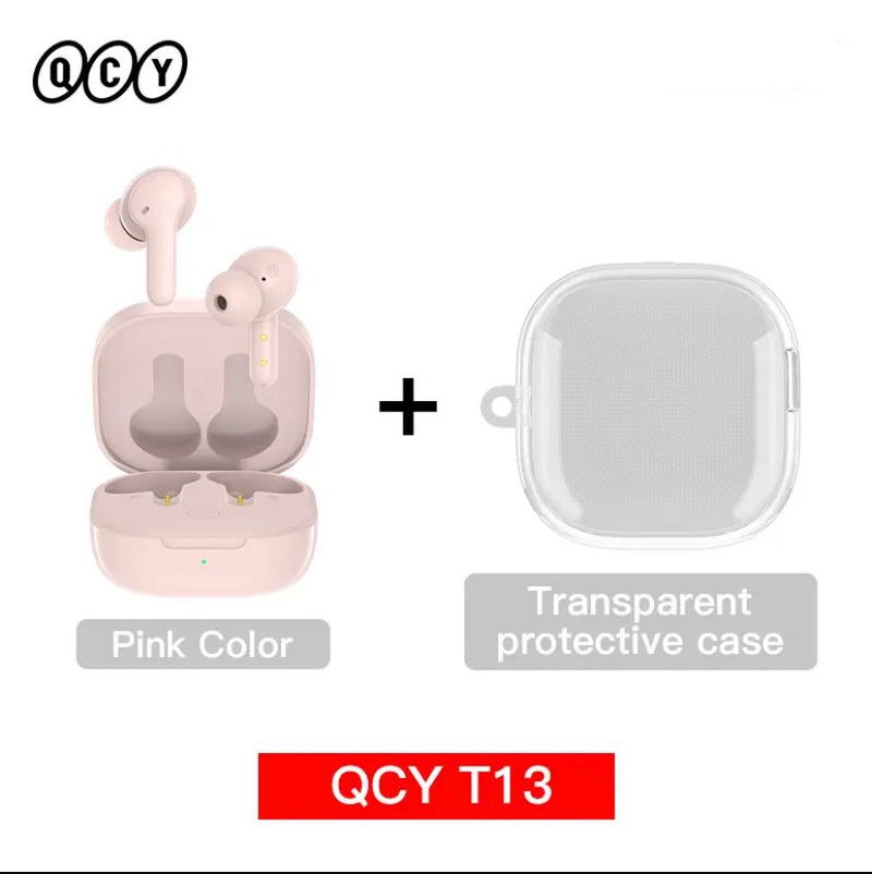 QCY T13 Fone de ouvido inteligente sem fio BT5.1 TWS Fone de ouvido 4 Mic ENC HD Call Fone de ouvido Touch Control Fones de ouvido Long Standby 40H