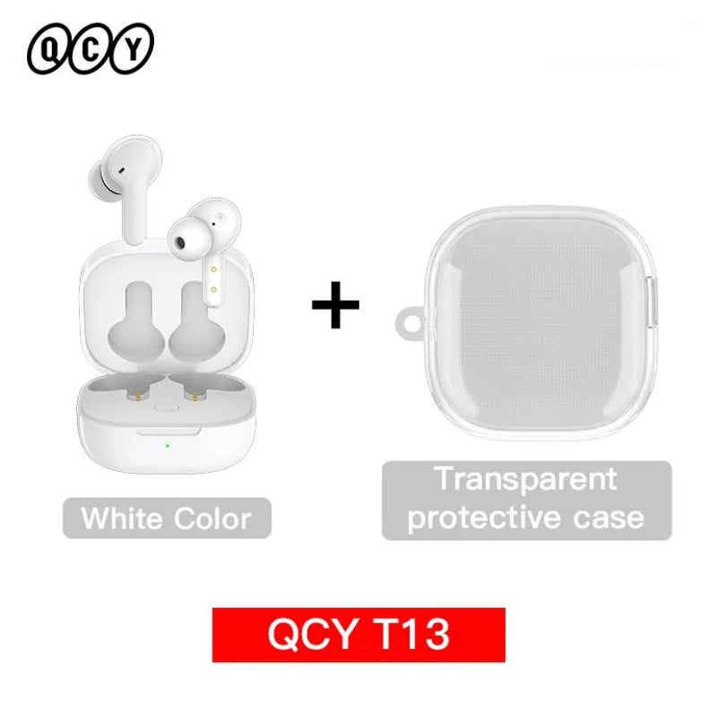 QCY T13 Fone de ouvido inteligente sem fio BT5.1 TWS Fone de ouvido 4 Mic ENC HD Call Fone de ouvido Touch Control Fones de ouvido Long Standby 40H