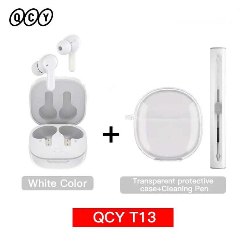 QCY T13 Fone de ouvido inteligente sem fio BT5.1 TWS Fone de ouvido 4 Mic ENC HD Call Fone de ouvido Touch Control Fones de ouvido Long Standby 40H