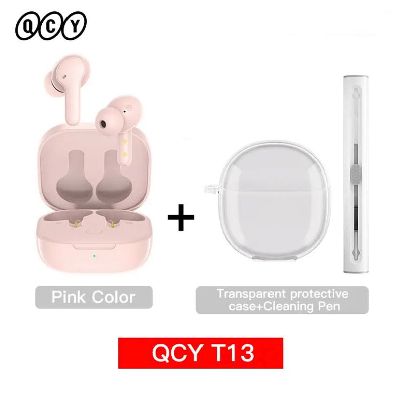 QCY T13 Fone de ouvido inteligente sem fio BT5.1 TWS Fone de ouvido 4 Mic ENC HD Call Fone de ouvido Touch Control Fones de ouvido Long Standby 40H