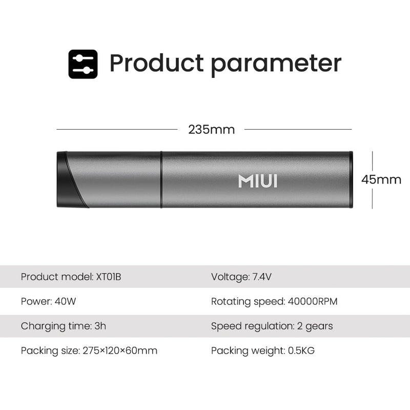 MIUI Aspirador Portátil Sem Fio Handheld Vacum com 3 Cabeças de Sucção Fácil de Limpar